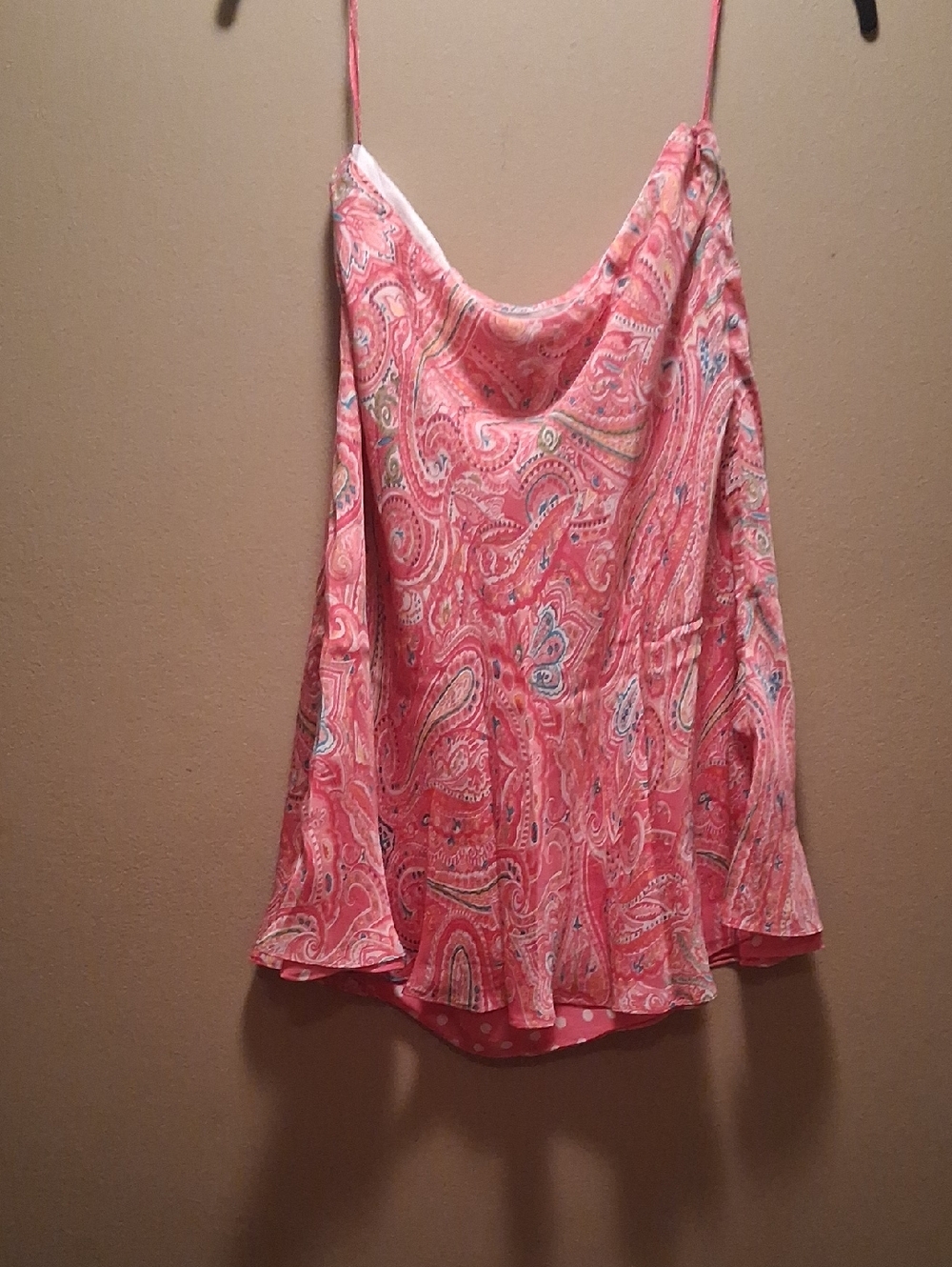 Jones New York Silk Coral Pink Paisley Cowl Neck Camisole Size 4